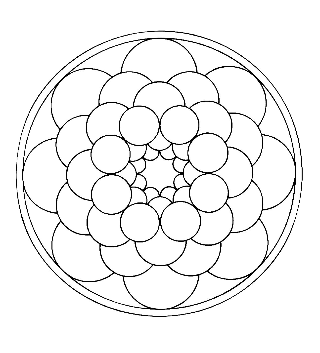 Mandala à télécharger de forme ronde. Très facile à colorier.